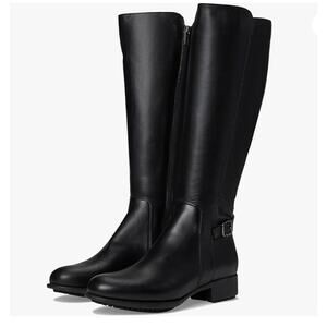 La Canadienne Women's Silvana Tall Riding Boot Black Leather Size 8.5 WP